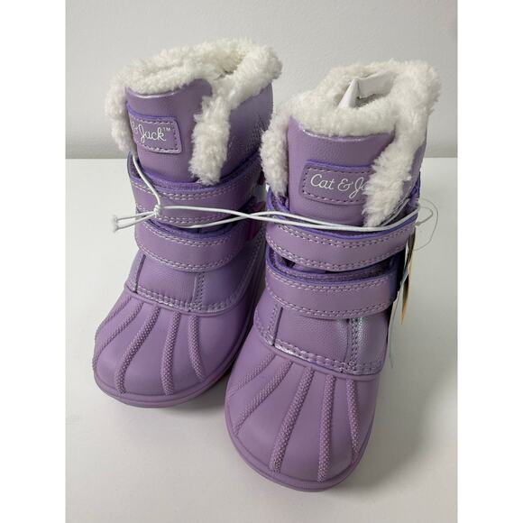Cat & Jack Toddler Girl Snow Boots Size 8 Purple - Picture 1 of 4